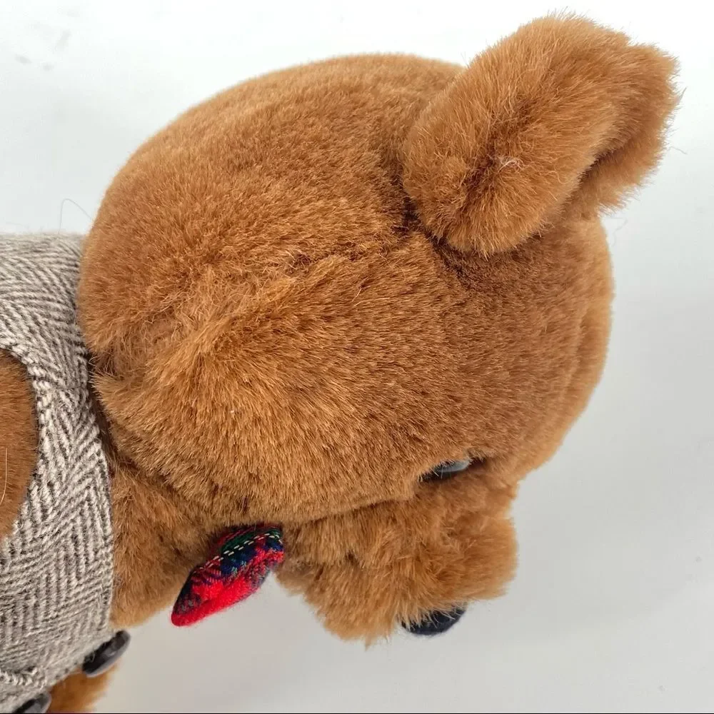 Vintage Dakin‎ Teddy Bear 1987 plush professor wool vest